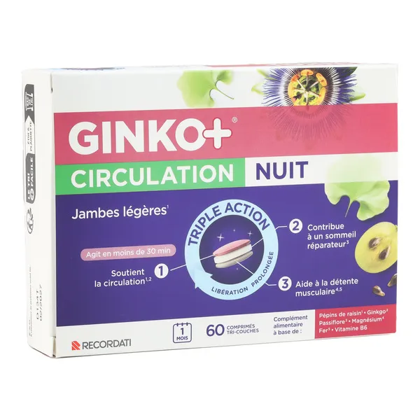 Ginko+ Circulation nuit comprimés
