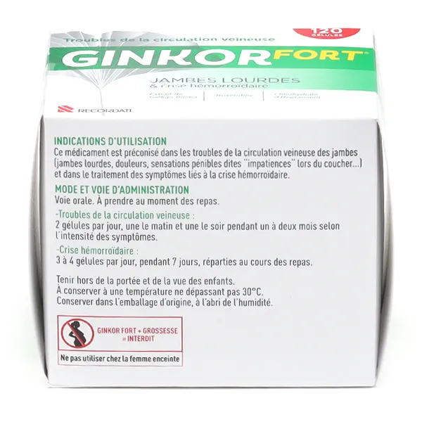 Ginkor Fort gélules Jambes lourdes