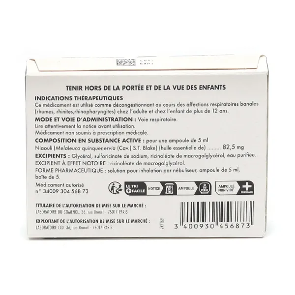 Gomenol soluble ampoules