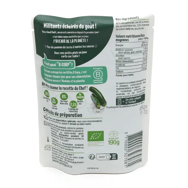Good Goût Risotto de courgettes au chèvre Bio