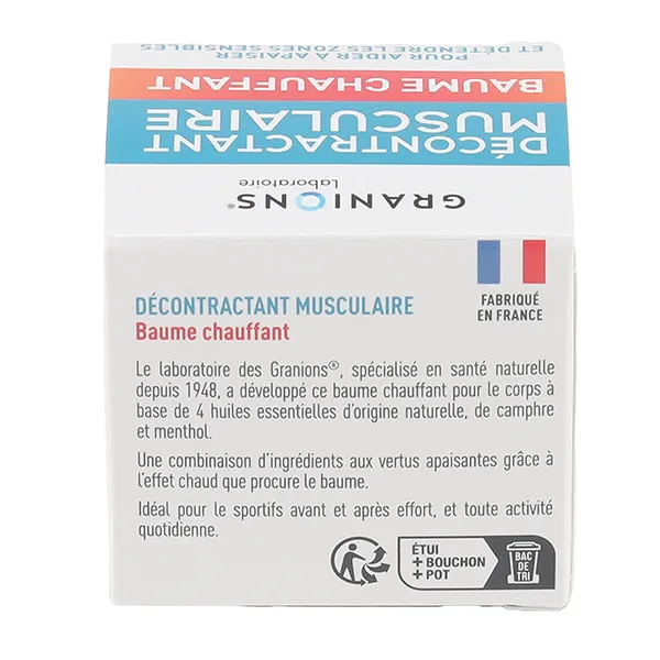 Granions décontractant musculaire baume chauffant