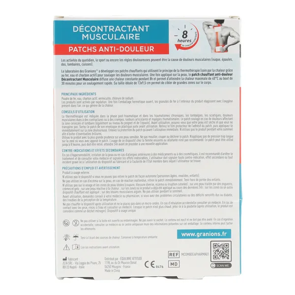 Granions Décontractant musculaire Patchs anti douleur