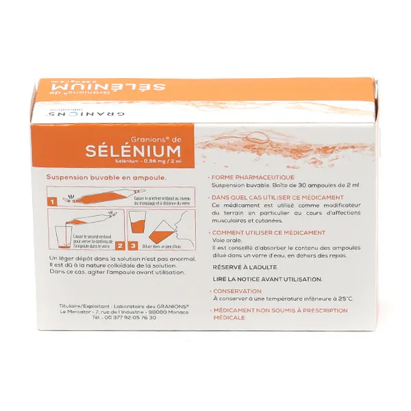 Granions de Sélénium ampoules