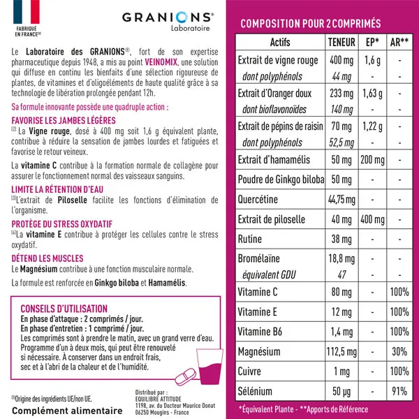 Granions Veinomix comprimés