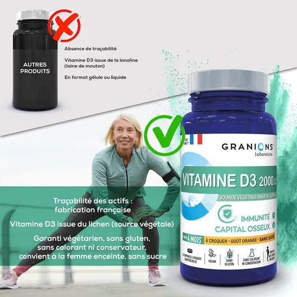 Granions Vitamine D3 2000 UI comprimés à croquer