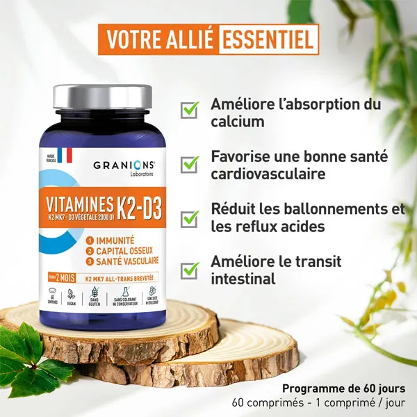 Granions Vitamines K2 D3 comprimés