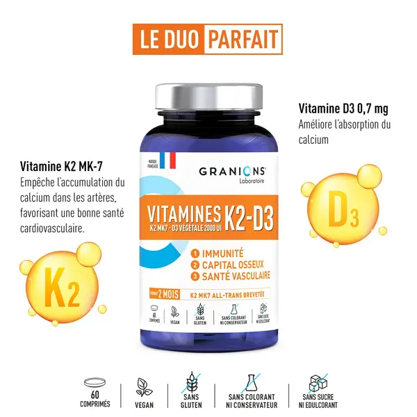 Granions Vitamines K2 D3 comprimés