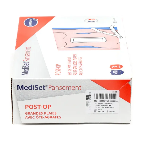 MediSet Pansement Post-Op Grandes plaies avec ôte-agrafes