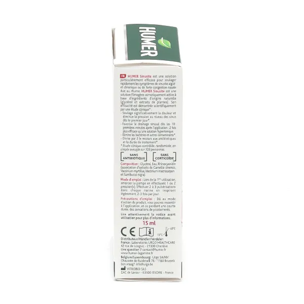 Humer Sinusite Nez très bouché spray nasal