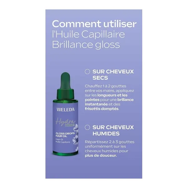 Weleda Hydra Shine huile capillaire bio Brillance gloss