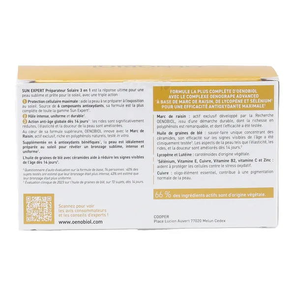 Oenobiol Sun Expert préparateur solaire 3 en 1 capsules