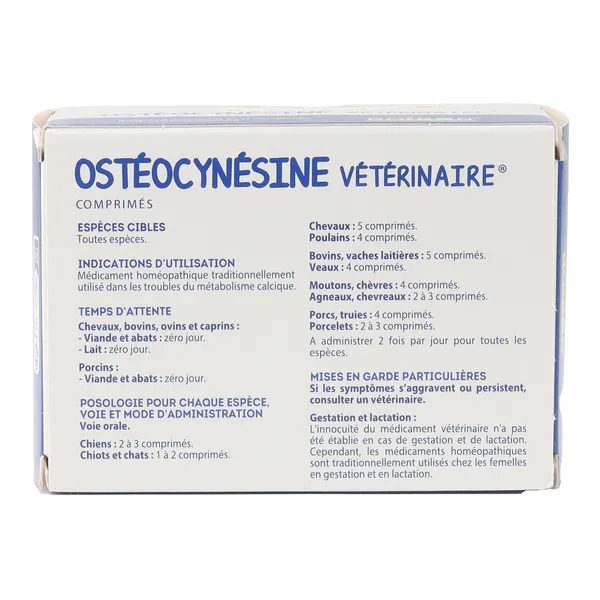Ostéocynésine vétérinaire Boiron comprimés