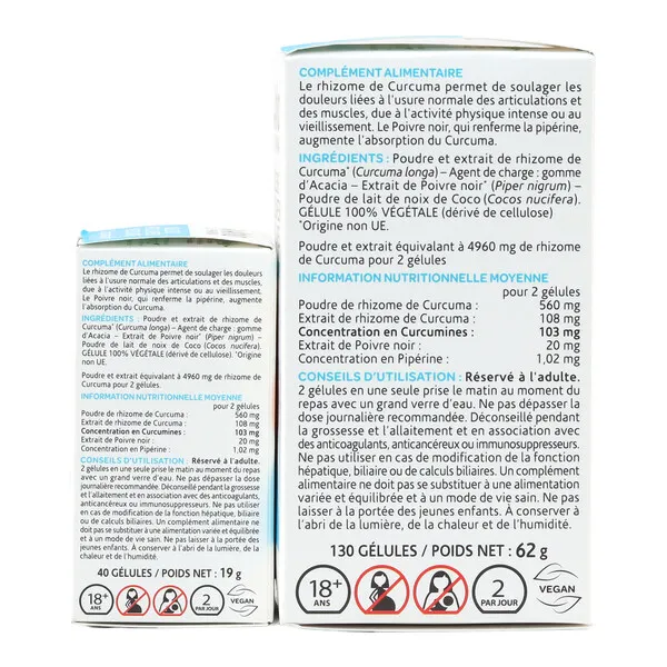 Arkogélules curcuma pipérine gélules