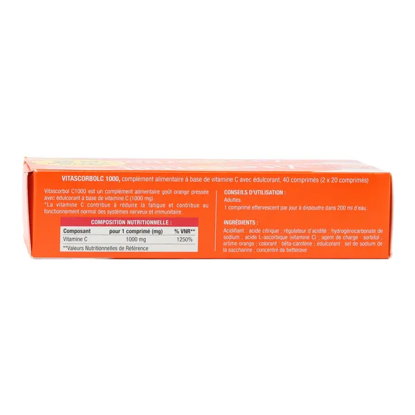 Vitascorbol C1000 Vitamine C 1000 mg comprimés effervescents