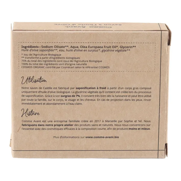 Comme Avant Savon naturel à l'huile d'olive bio