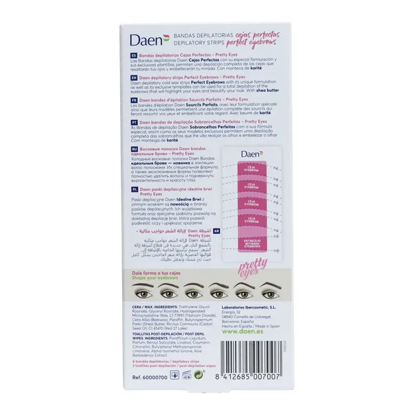 Bande dépilatoire sourcils parfaits Daen