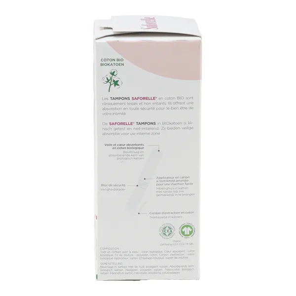 Saforelle Normal tampons avec applicateur Coton bio