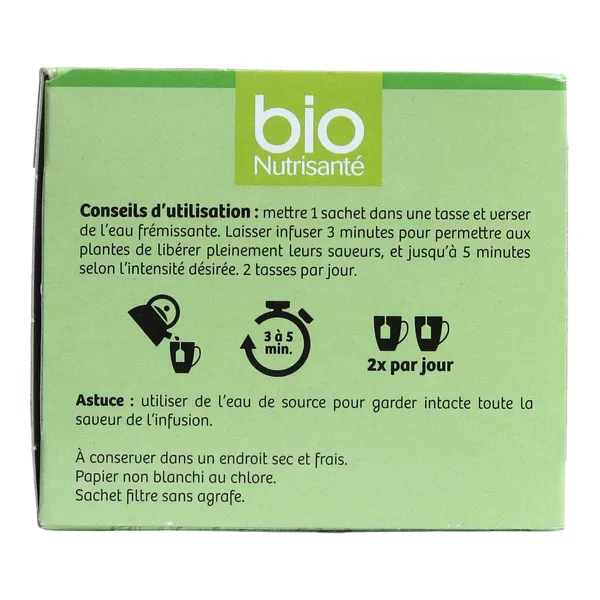 Bio Nutrisanté Thé vert Trois menthes sachets