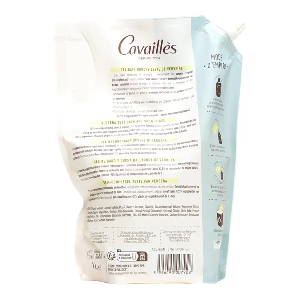 Cavaillès Gel bain douche Zeste de verveine