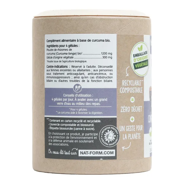 Nat et Form Ecoresponsable curcuma bio gélules
