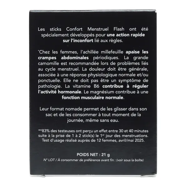 Nat et Form Confort menstruel Flash Règles douloureuses sticks