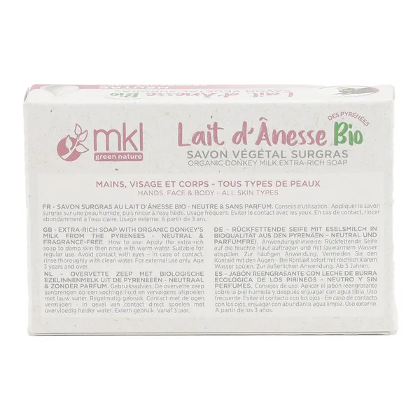 MKL savon végétal lait d'ânesse bio Neutre