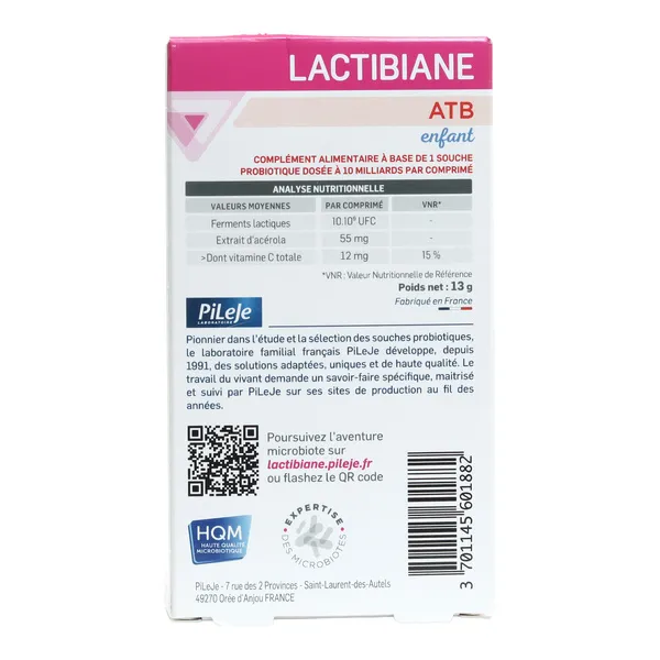 Pileje Lactibiane ATB enfant comprimés à croquer