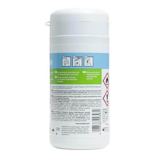 Ecolab Incidin Lingettes désinfectantes action rapide