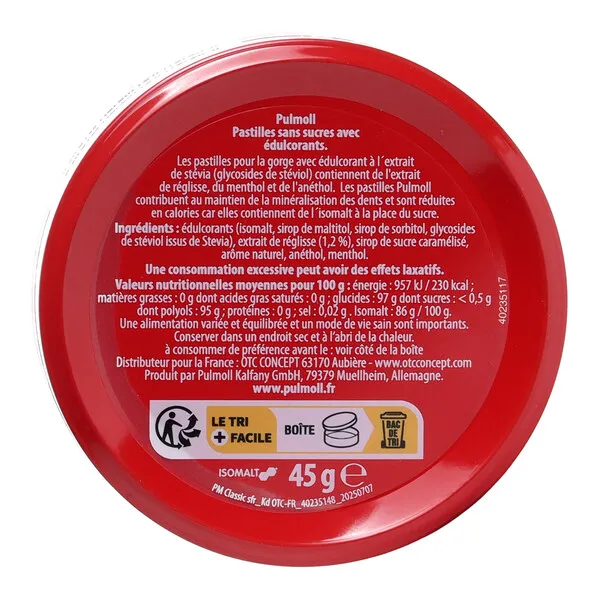 Pulmoll Classic pastilles sans sucres