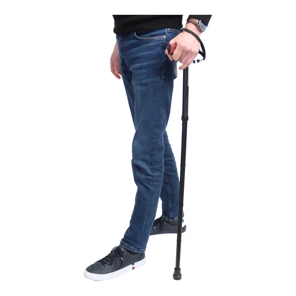 Canne pliante noire en aluminium