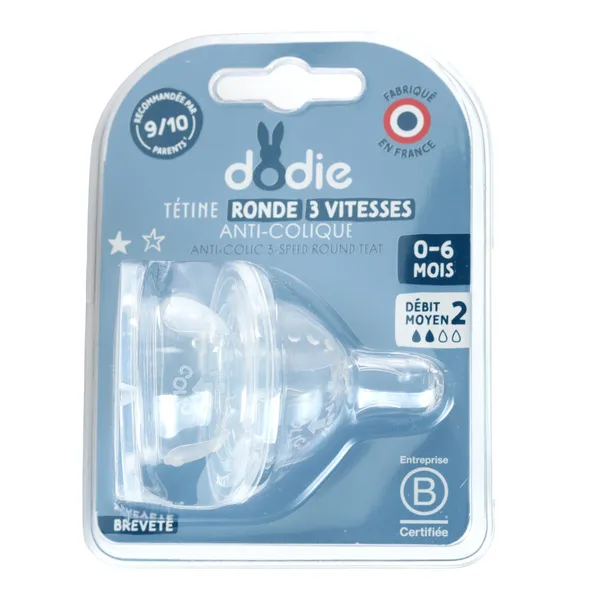 Dodie Tétine ronde anti colique 3 vitesses