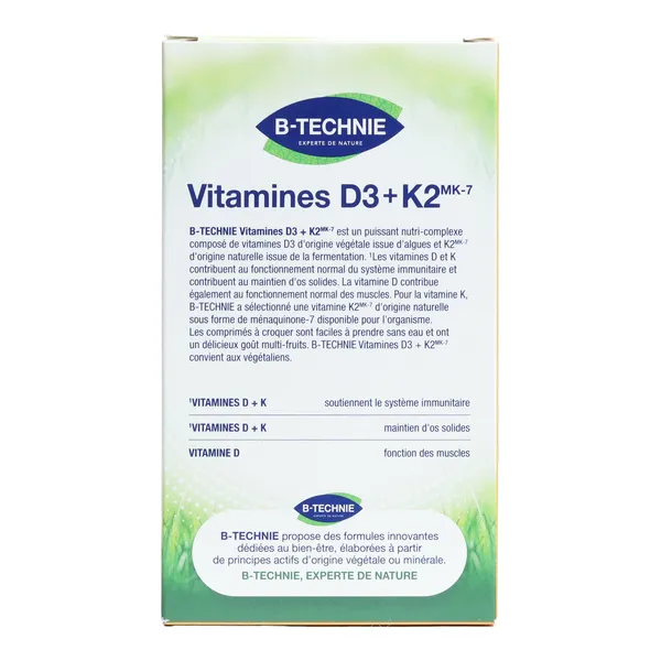 Biotechnie Vitamines D3 + K2 comprimés à croquer