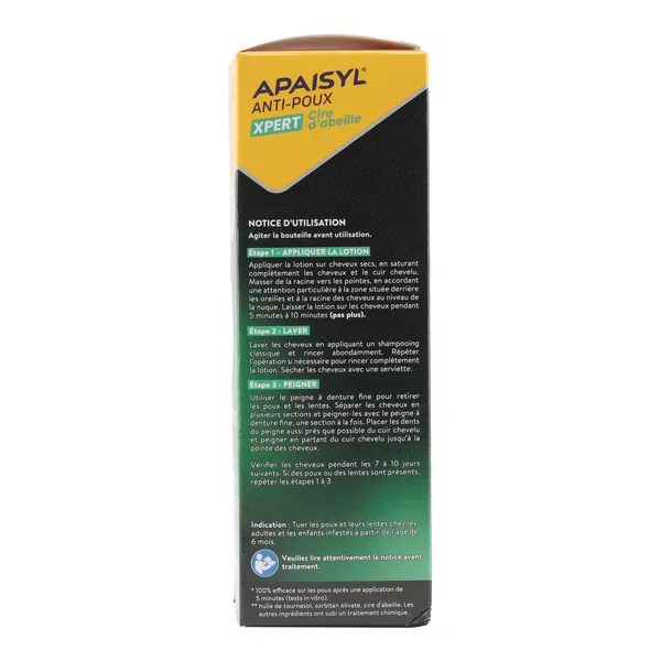 Apaisyl Xpert Cire d'abeille lotion anti-poux et lentes