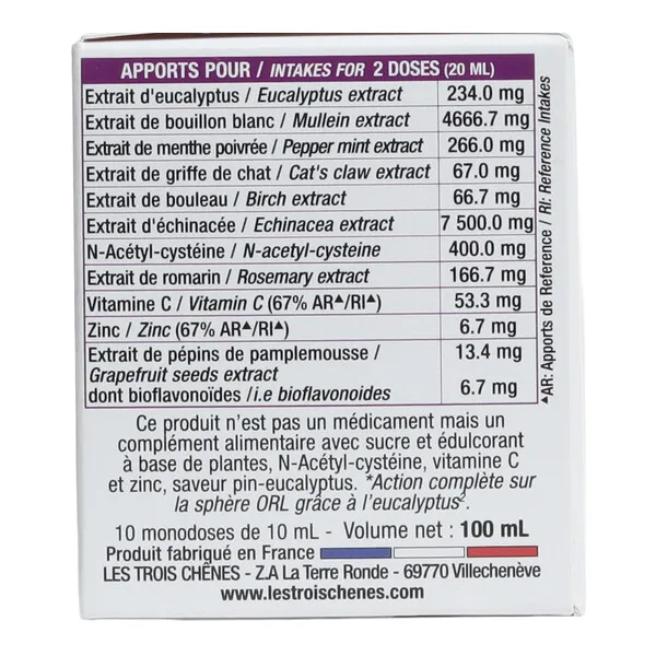 Les 3 chênes Efirub Coups de froid unidoses