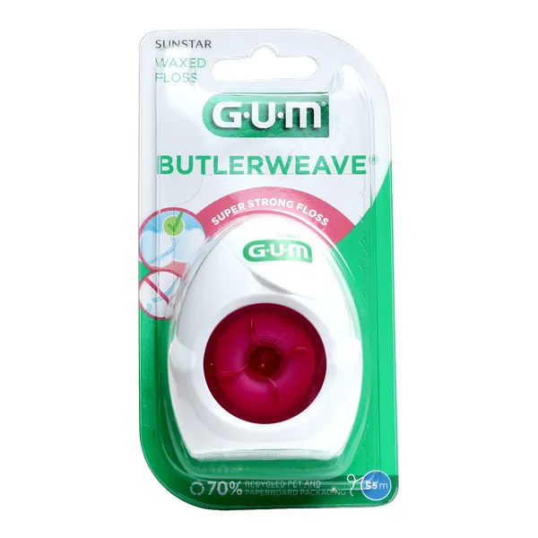 Gum Butlerweave fil dentaire ciré 55 m