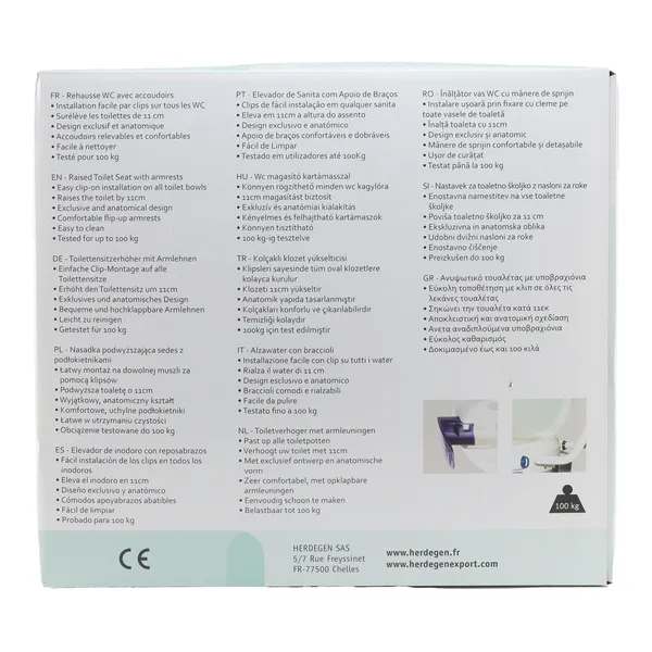 Réhausse WC Clipper IV avec accoudoirs