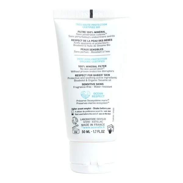 Acorelle Crème solaire bébé SPF 50+ Bio