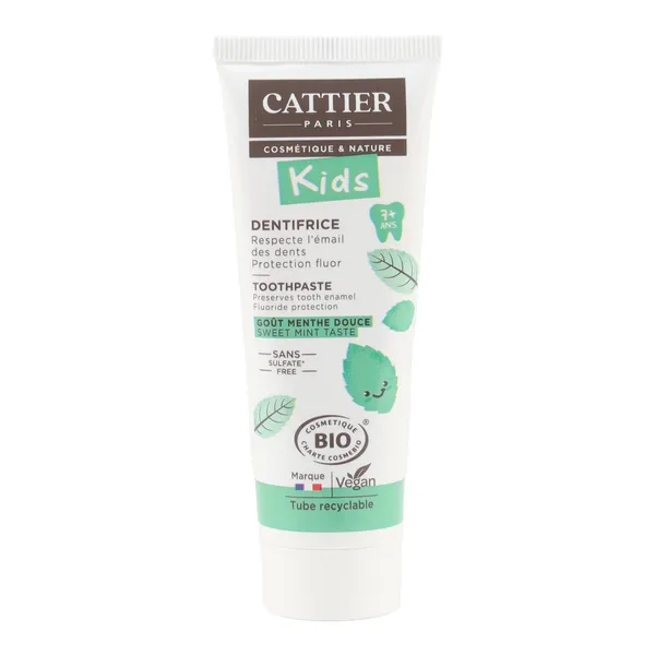 Cattier Kids dentifrice Menthe douce Bio  7 ans et +