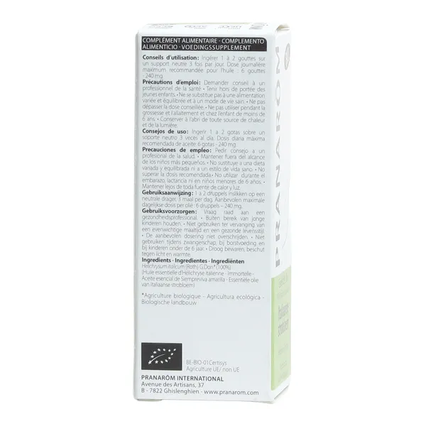 Pranarom huile essentielle Immortelle bio