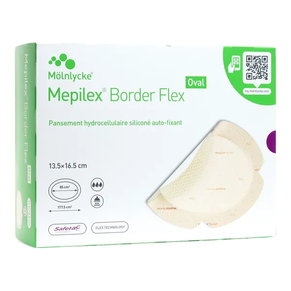 Mepilex Border Flex Oval Pansement hydrocellulaire