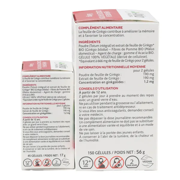 Arkogélules ginkgo bio gélules