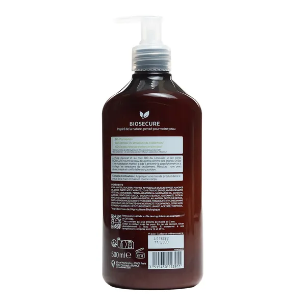 Biosecure Lait corps au miel Bio