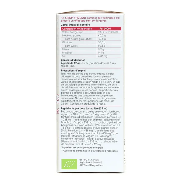 HerbalGem Sirop apaisant gorge Bio