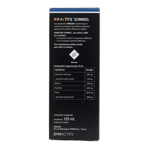 Aragan Kid Actifs Sommeil sirop