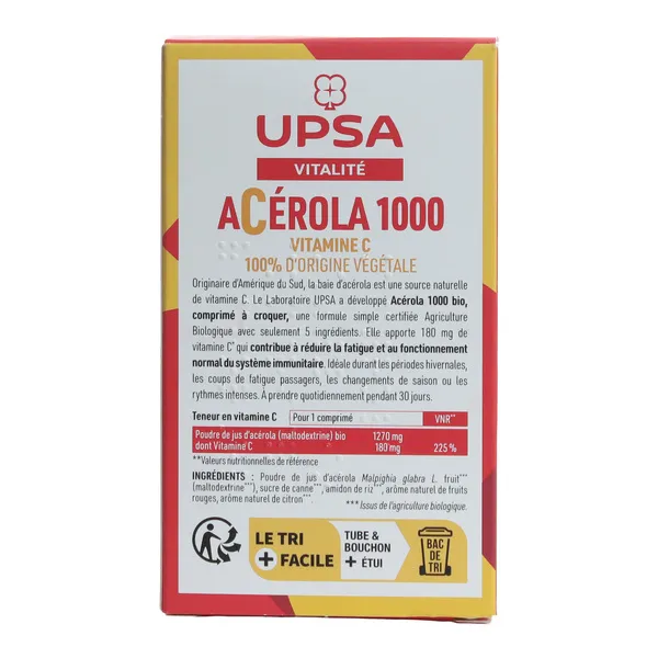 UPSA vitalité Acérola 1000 Bio comprimés à croquer