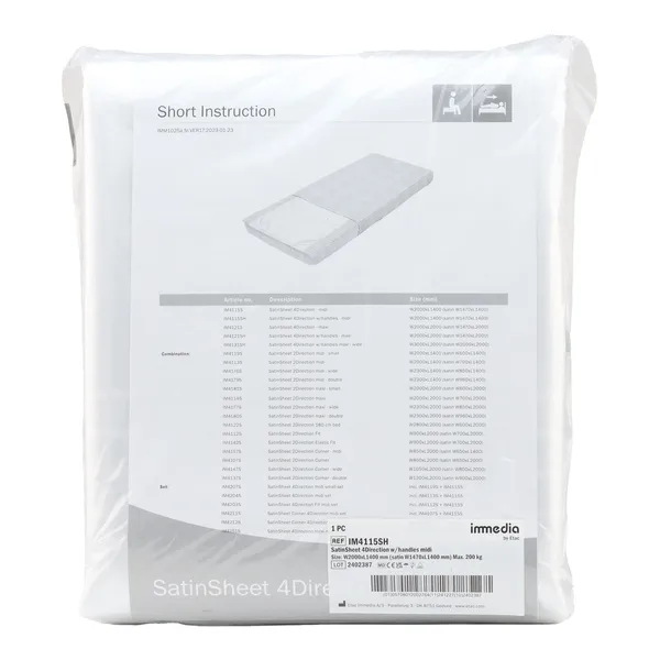 Drap de tirage SatinSheet 4Direction Midi avec poignées