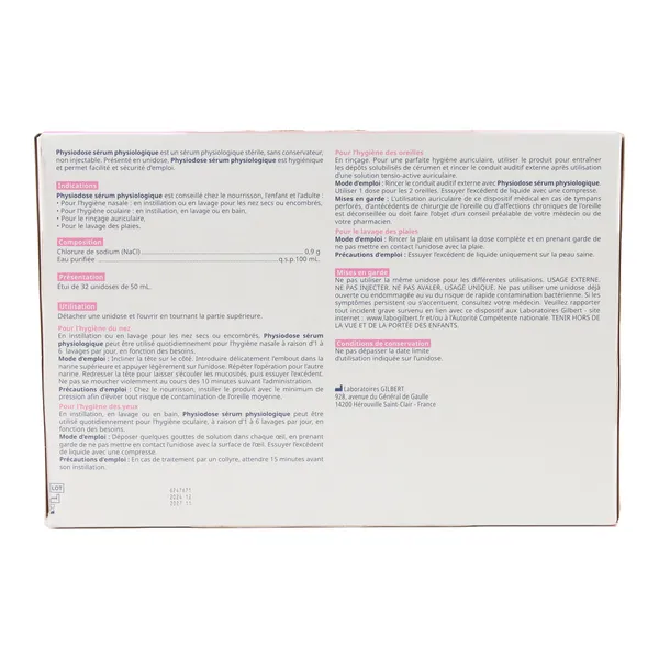 Gilbert sérum physiologique unidose
