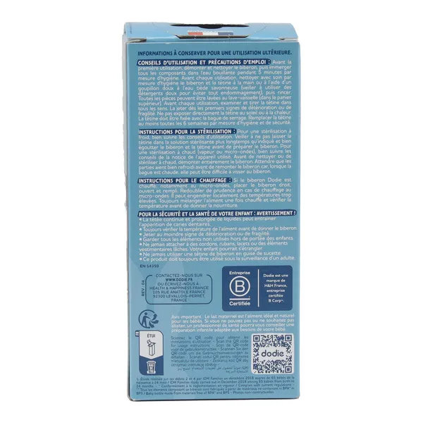 Dodie Biberon Tétine ronde débit lent 150 ml