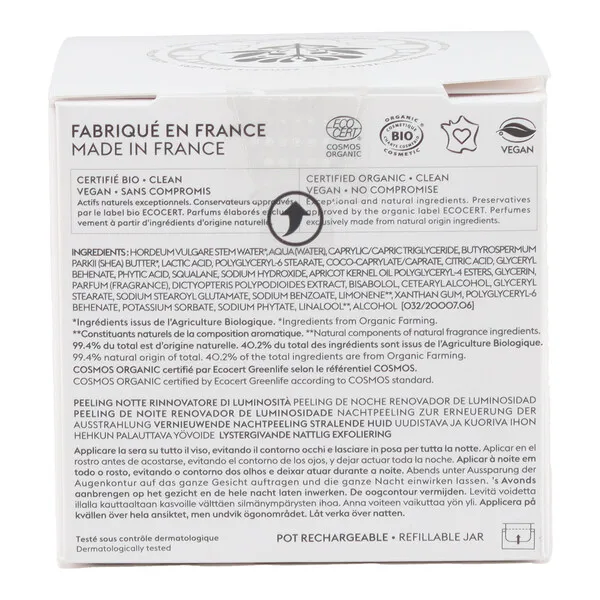 Patyka Peeling nuit rénovateur éclat Bio