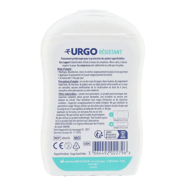 Urgo pansements résistants prédécoupés